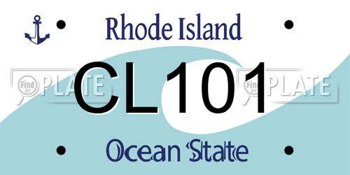 CL101 Rhode Island License Plate