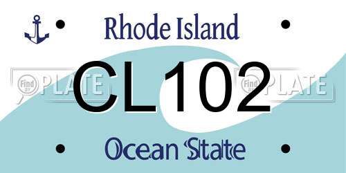 CL102 Rhode Island License Plate