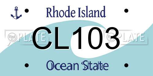 CL103 Rhode Island License Plate