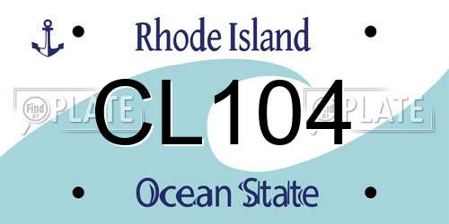 CL104 Rhode Island License Plate