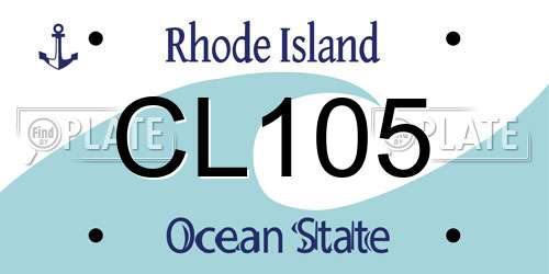 CL105 Rhode Island License Plate