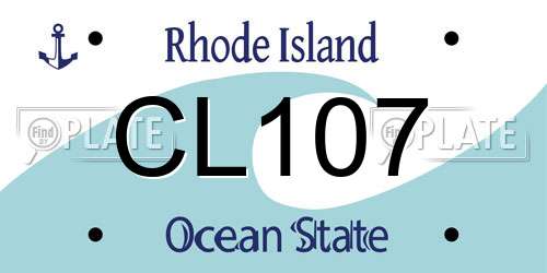 CL107 Rhode Island License Plate