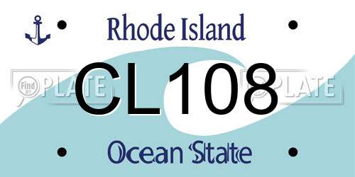 CL108 Rhode Island License Plate