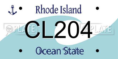 CL204 Rhode Island License Plate