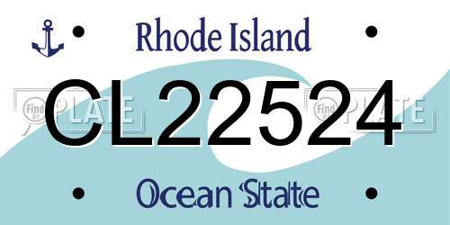 CL22524 Rhode Island License Plate