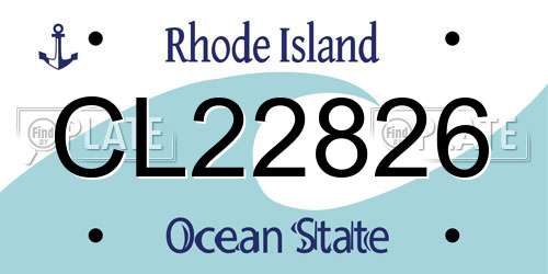 CL22826 Rhode Island License Plate