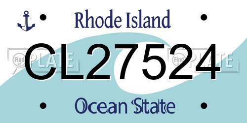 CL27524 Rhode Island License Plate