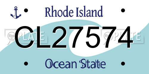 CL27574 Rhode Island License Plate
