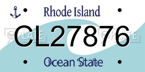 CL27876 Rhode Island License Plate
