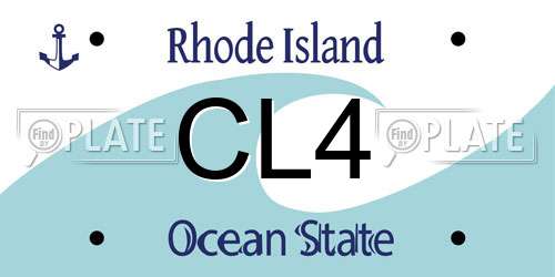 CL4 Rhode Island License Plate