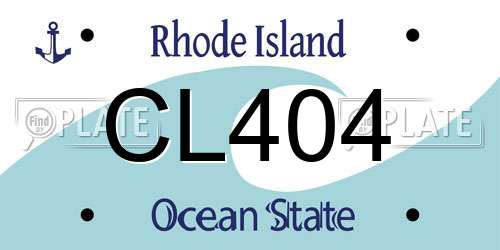 CL404 Rhode Island License Plate