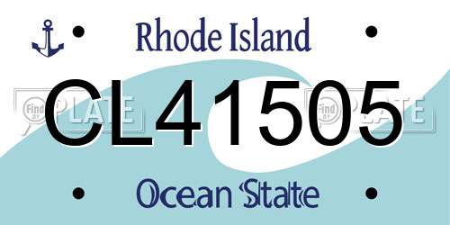 CL41505 Rhode Island License Plate