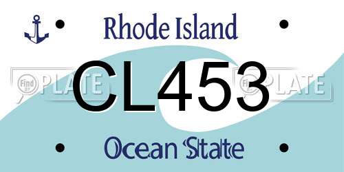 CL453 Rhode Island License Plate