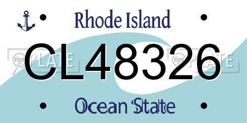 CL48326 Rhode Island License Plate