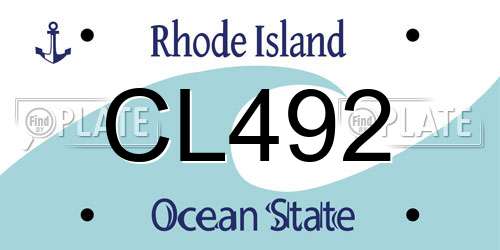 CL492 Rhode Island License Plate