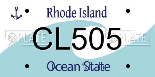 CL505 Rhode Island License Plate