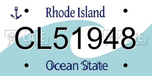 CL51948 Rhode Island License Plate