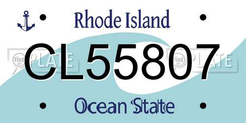 CL55807 Rhode Island License Plate