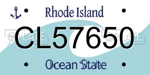 CL57650 Rhode Island License Plate