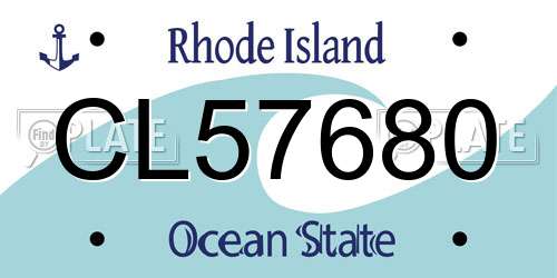 CL57680 Rhode Island License Plate