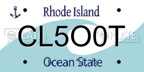 CL5O0T Rhode Island License Plate