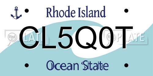 CL5Q0T Rhode Island License Plate