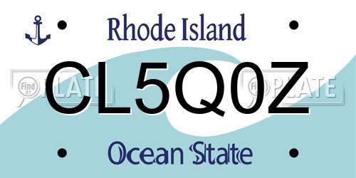 CL5Q0Z Rhode Island License Plate