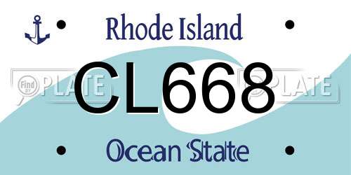 CL668 Rhode Island License Plate
