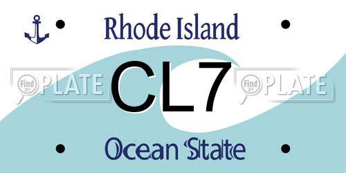 CL7 Rhode Island License Plate
