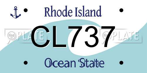 CL737 Rhode Island License Plate