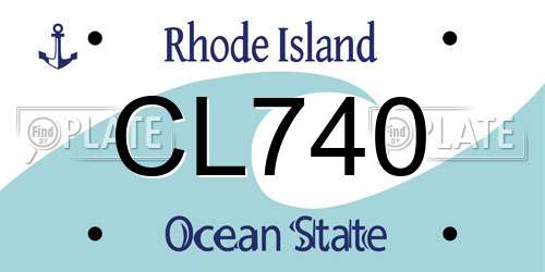 CL740 Rhode Island License Plate