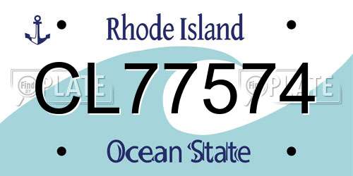 CL77574 Rhode Island License Plate