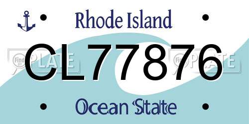 CL77876 Rhode Island License Plate