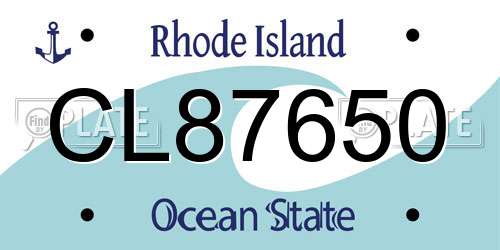 CL87650 Rhode Island License Plate
