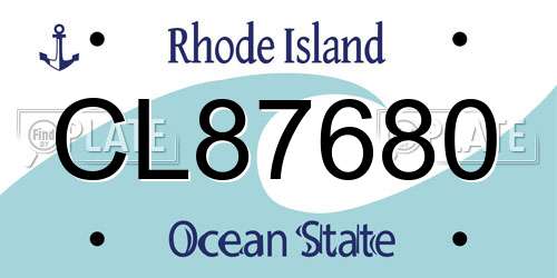 CL87680 Rhode Island License Plate