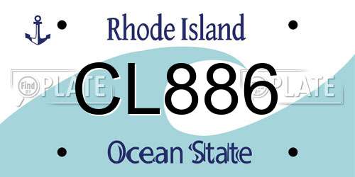 CL886 Rhode Island License Plate