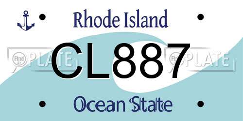 CL887 Rhode Island License Plate