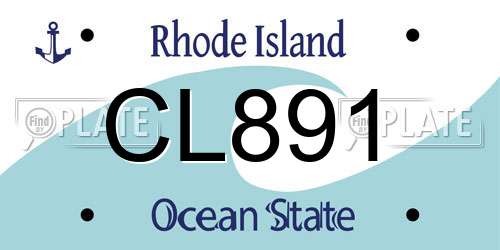 CL891 Rhode Island License Plate