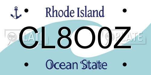 CL8O0Z Rhode Island License Plate