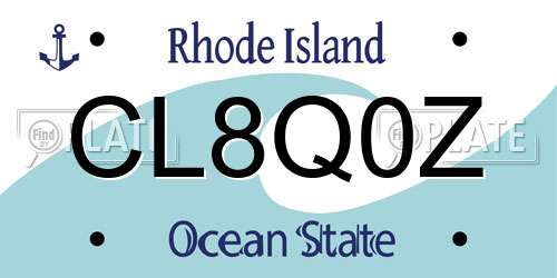 CL8Q0Z Rhode Island License Plate