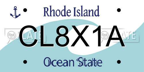 CL8X1A Rhode Island License Plate