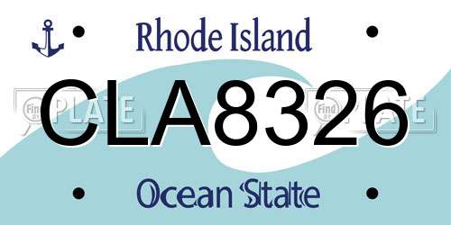 CLA8326 Rhode Island License Plate