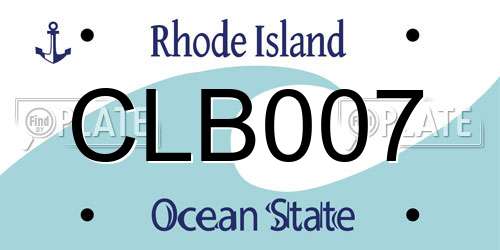 CLB007 Rhode Island License Plate