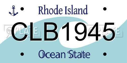 CLB1945 Rhode Island License Plate