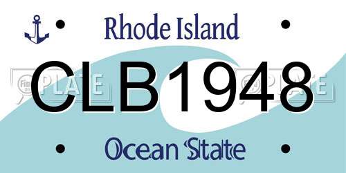 CLB1948 Rhode Island License Plate