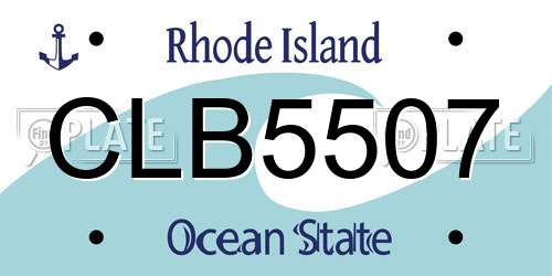 CLB5507 Rhode Island License Plate