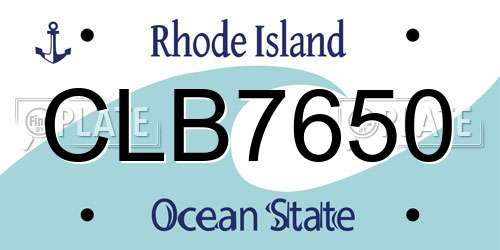 CLB7650 Rhode Island License Plate