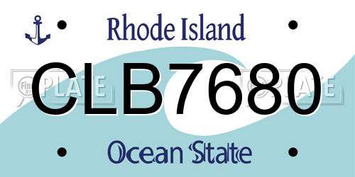 CLB7680 Rhode Island License Plate