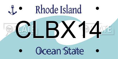 CLBX14 Rhode Island License Plate