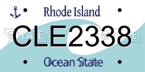 CLE2338 Rhode Island License Plate